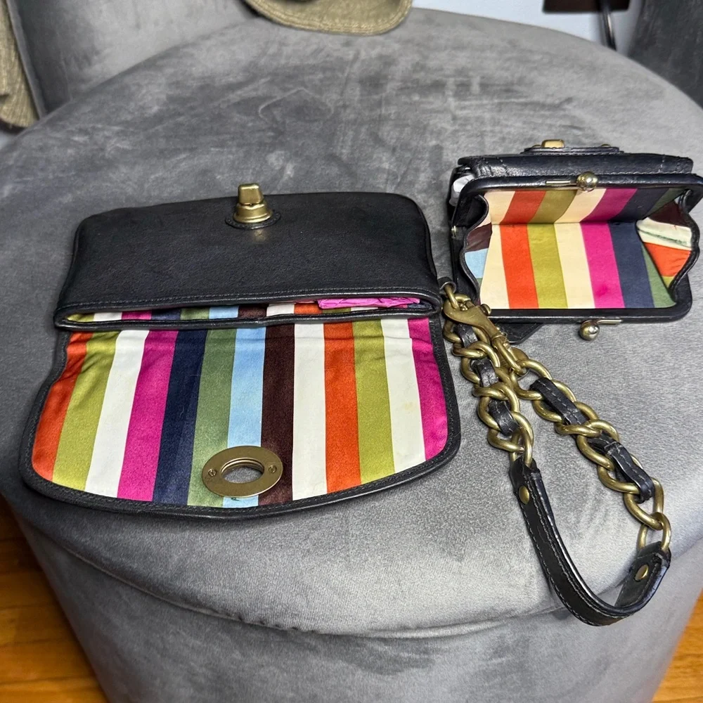 Coach Black Legacy Set-Leigh satchel, Kisslock Wallet, Ltd Ed Clutch, Swingpack - Picture 13 of 13